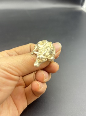 古玩杂项收藏古风怀旧苗银戒指