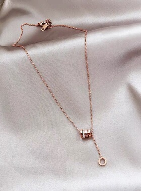 金砖钛钢女锁骨链轻奢小众新款