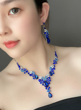 欧美时尚夸张气质女水晶饰品项链