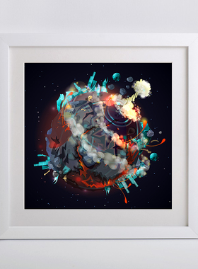 宇宙太阳系装饰画挂画