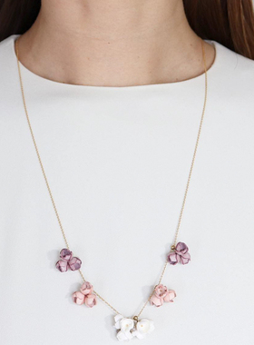 花朵项链小众设计七夕情侣