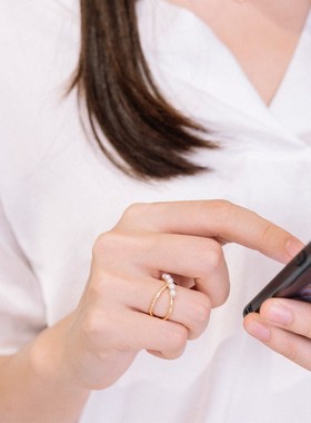 日本轻奢珠宝10k金戒指女