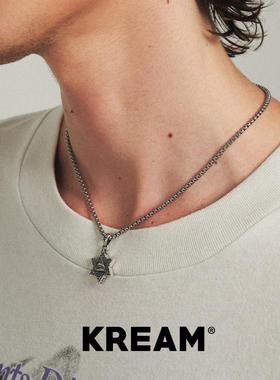 KREAM 纯银做旧六芒星吊坠项链男女同款
