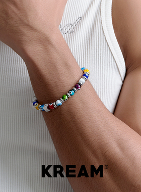 混彩蓝眼睛琉璃珠子手链KREAM