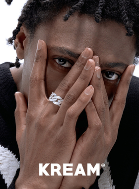 金银色镶满钻古巴链戒指