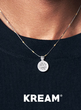 KREAM 925银 撞色BONNE CHANCE字母圆牌项链男女