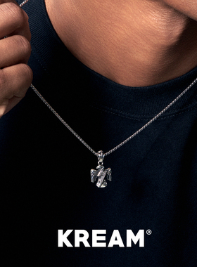 KREAM 925银 做旧闪电雷鸟吊坠男项链女欧美潮流嘻哈锁骨毛衣链