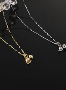 铃兰花项链锁骨链S999纯银气质女