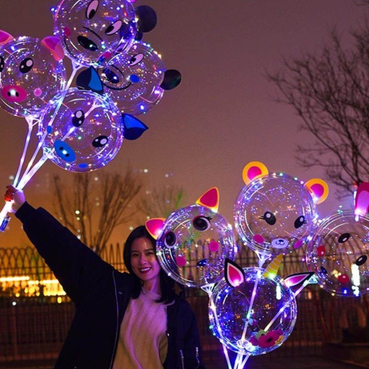 网红波波球透明儿童卡通贴纸地推发光气球带灯火爆款夜光摆摊街卖,淘宝优惠券,粉丝福利购,淘宝优惠卷