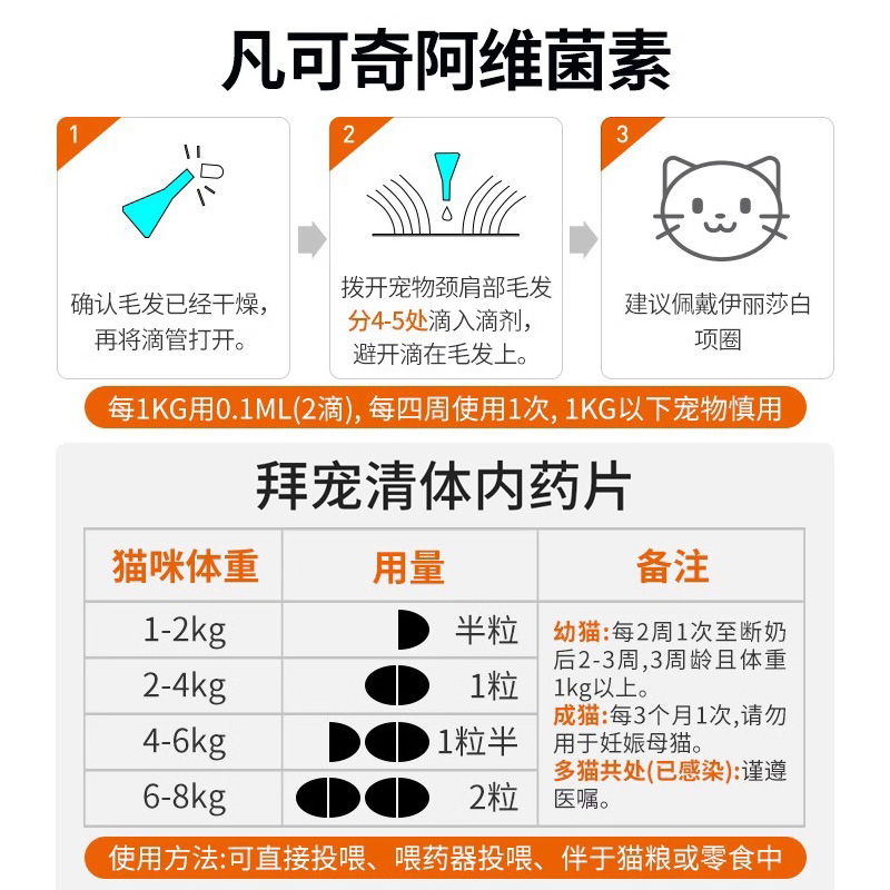 拜耳拜宠清猫咪驱虫药体内幼猫宠物体内外一体德国进口福来恩体外 - 图2