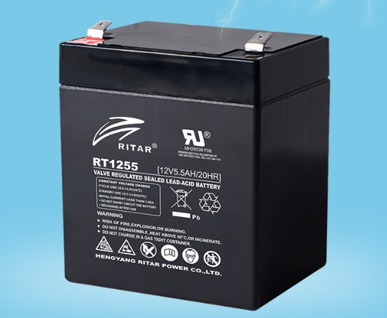 RITAR瑞达蓄电池RT1250 7.2 4.5 9消防应急12V5.5AH卷帘门24v电瓶 - 图0