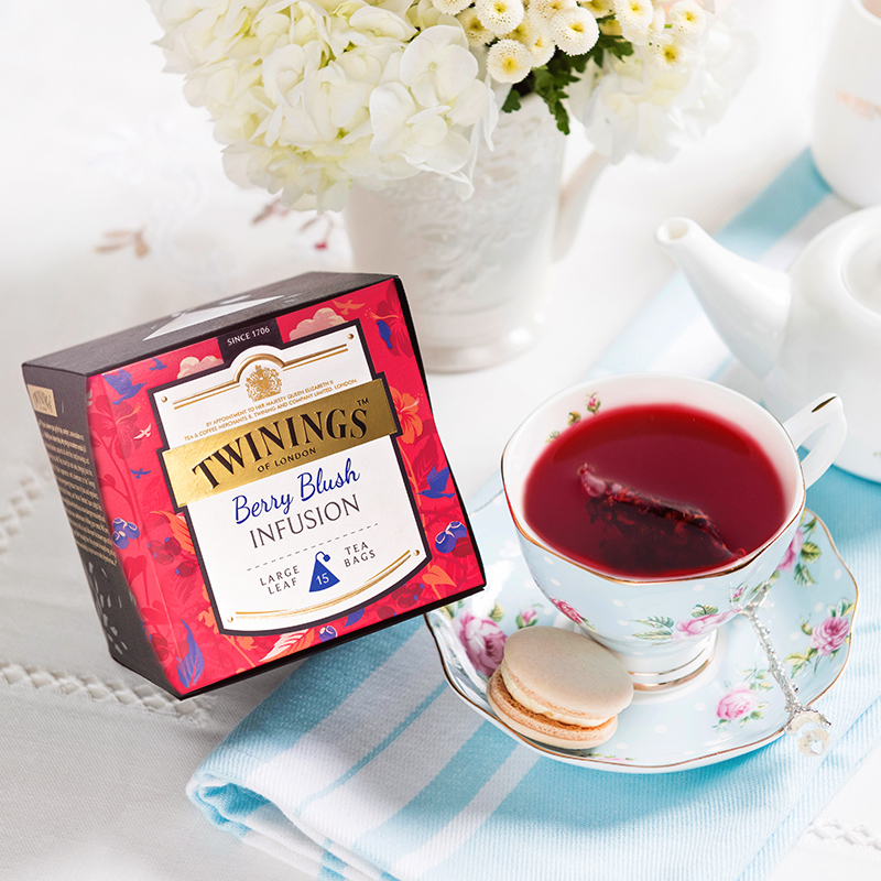 TWININGS海外旗舰店TWININGS川宁洛神花茶胭脂莓果花草茶 进口花果茶袋泡茶茶包15袋0