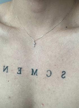 SCMEN 925纯银氛围感十字架项链小众设计感迷你锁骨链礼物项链