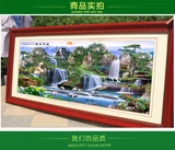 Mona Lisa Cross 2023 Новая пейзажная живопись в гостиной течет вода, простое и современное значительное восходящее солнце поднимается