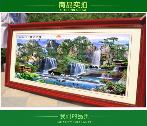 Mona Lisa Cross 2023 Новая пейзажная живопись в гостиной течет вода, простое и современное значительное восходящее солнце поднимается