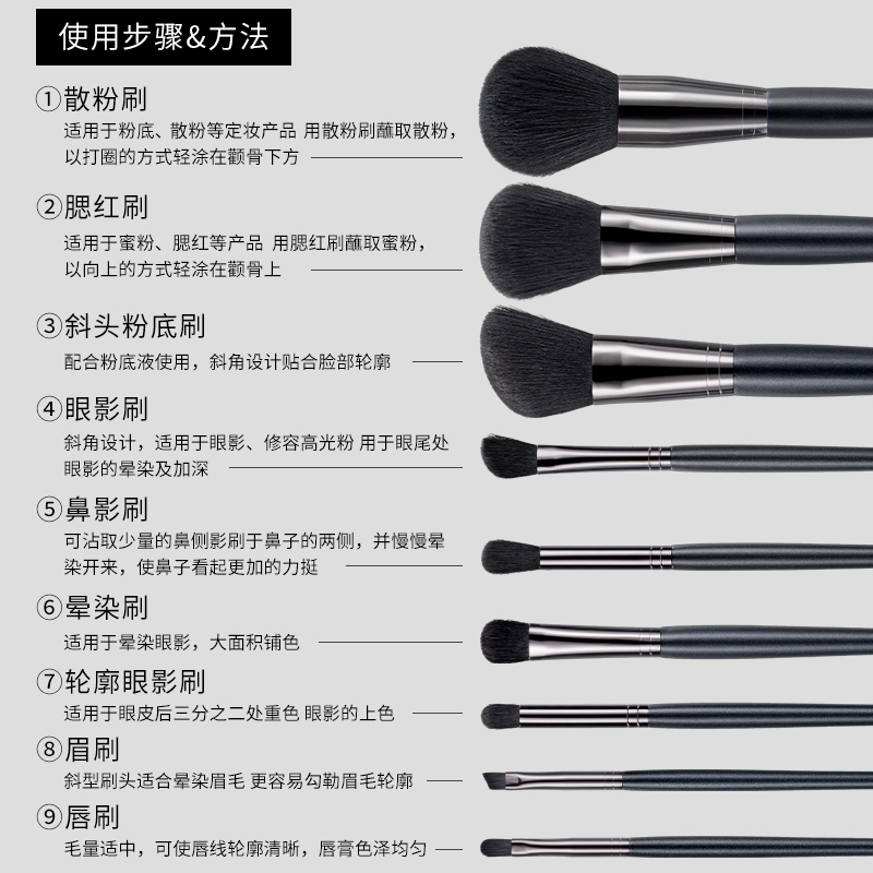 健美创研旗舰店化妆刷套装眼影刷唇刷眉刷粉底套刷腮红散粉刷子化妆工具彩妆全套0