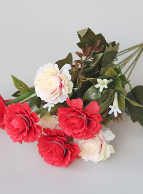 仿真秋色牡丹花绢花芍药家居客厅装饰仿真花摆件插花婚庆布置
