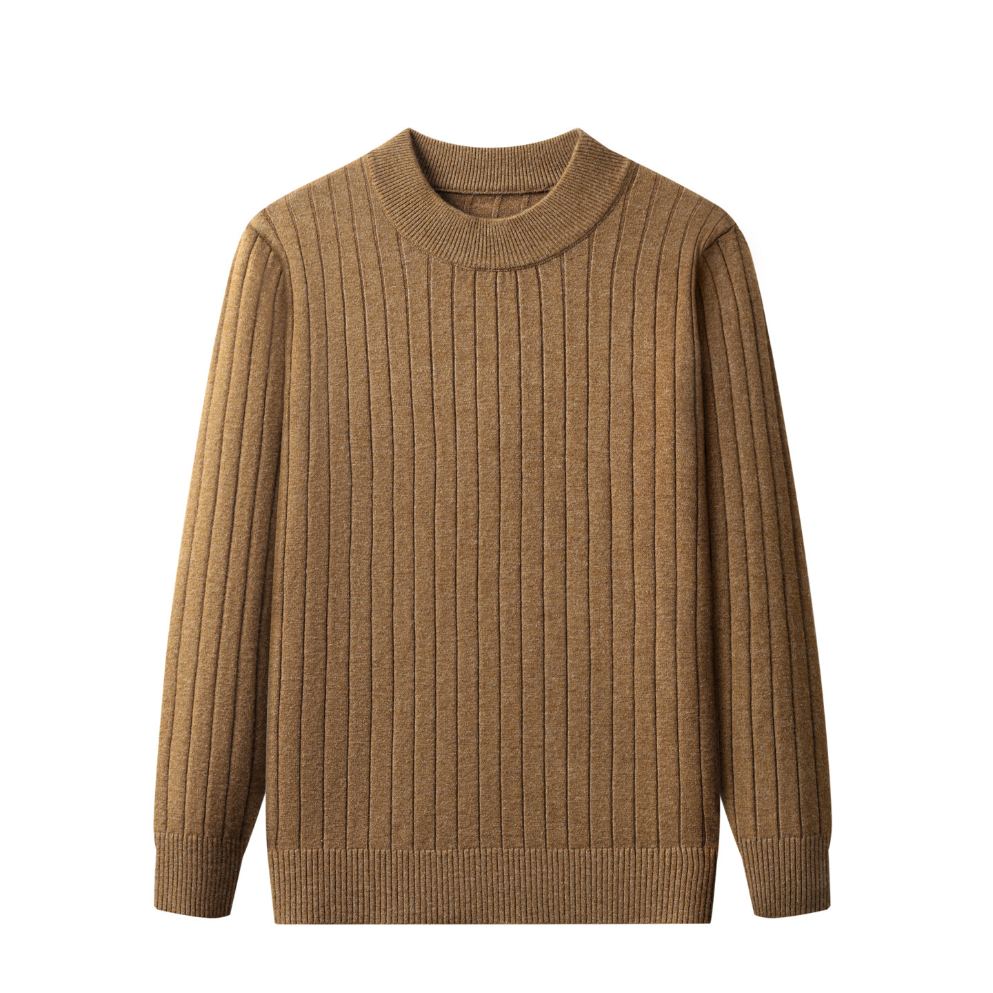 啄木鸟不起球羊毛衫男款半高圆领条纹打底毛衣加厚爸爸针织羊绒衫