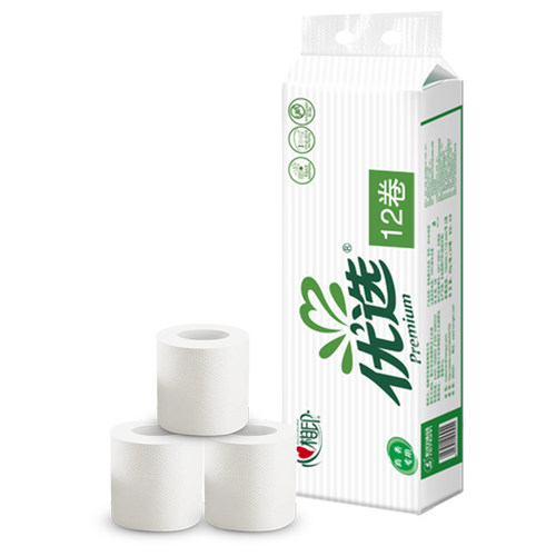 心相印卷纸BT70 商务卫生纸两层酒店宾馆厕纸有芯小卷纸整箱120卷 - 图0