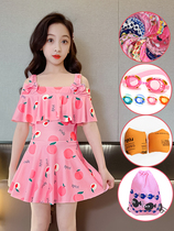 Childrens swimsuit girl girl girl conjoined dress conservative little girl CUHK Boy Korea Princess cute ocean swimsuit