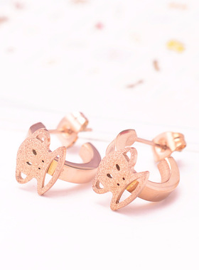 多款可选 生肖猴 招财开运镶钻玫瑰金手镯女款本命年小猴钛钢手环