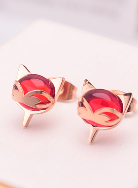 多款可选 一克拉狐狸水晶项链玫瑰金项链 短链颈链项链 女生项链