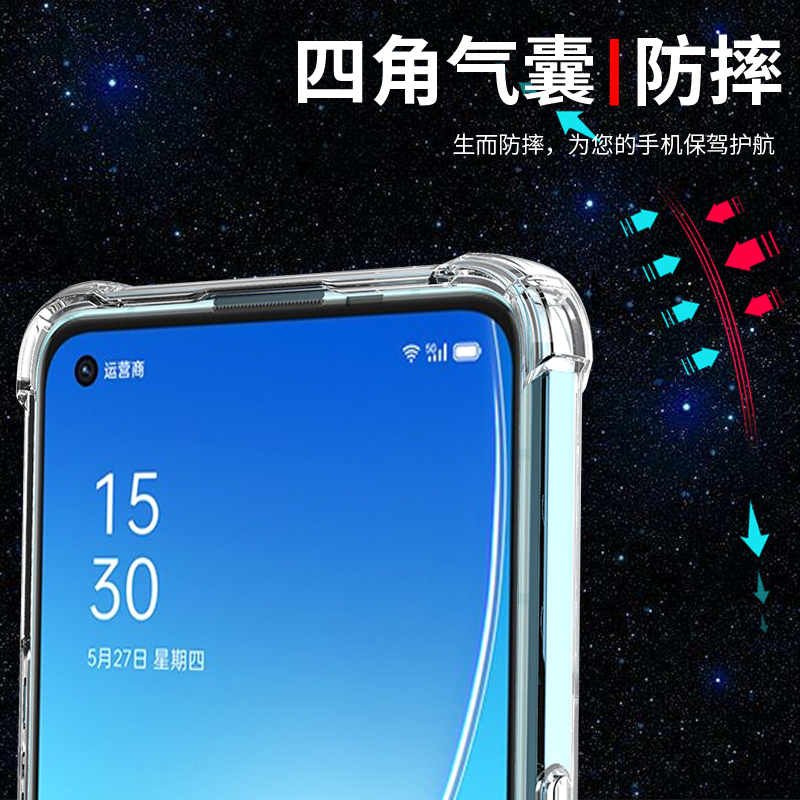 opporeno6手机壳OPPOReno6pro手机套6pro+透明reno5 5k胶软壳5PRO防摔镜头全包保护套外壳男女款个性创意气囊-图2