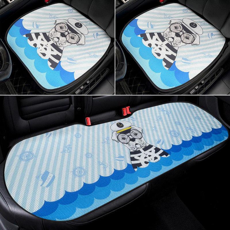 新款汽车坐垫免绑四季通用冰丝凉垫夏季座垫卡通单片透气凉爽垫子
