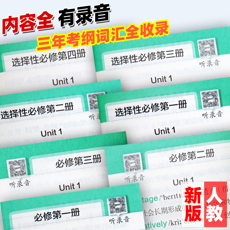 新人教高中英语单词随身记口袋书新教材高中英语同步词汇小册子高一二三英语课本单词表背诵速记小本高考高频词汇手册单词本QBook - 图2