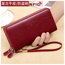 Wallet Woman Long LEATHER DOUBLE ZIPPER LARGE CAPACITY HAND GRAB BAG 2023 NEW STYLISH EXPLOSIVE MONEY CLIP WOMENS STYLE CARD BAG