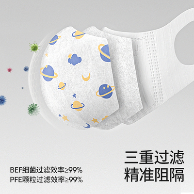 贝肽斯儿童3D立体国标口罩