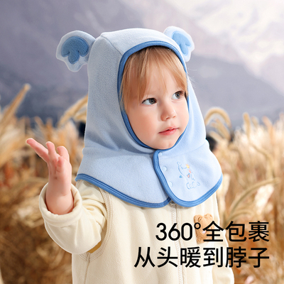 贝肽斯摇粒绒围巾一体帽