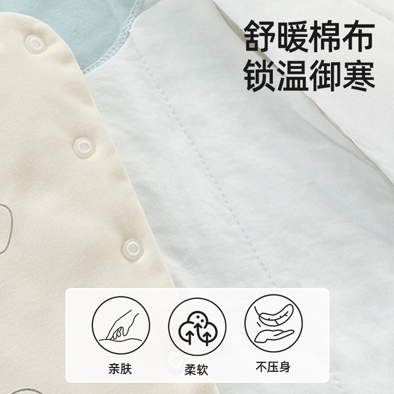 贝肽斯婴儿马甲秋冬款夹棉儿童保暖背心纯棉男女童保暖外穿冬装S