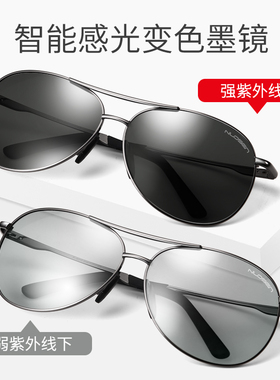 变色偏光太阳镜2024新款墨镜男潮偏光蛤蟆镜驾驶司机开车钓鱼眼镜