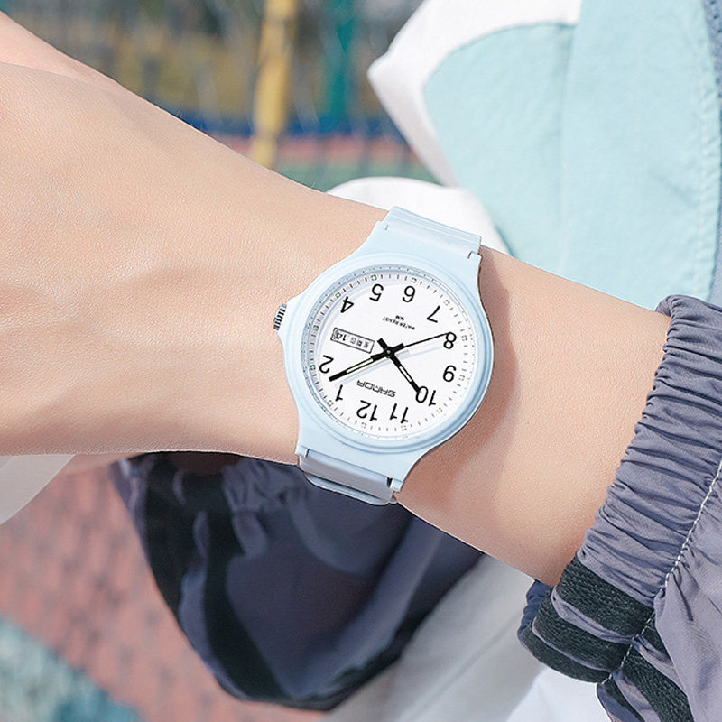 男女孩初中小学生儿童双日历电子表 三达手表国产腕表