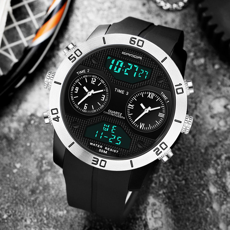 男士中学生潮流霸气黑科技机械男表 三达手表国产腕表