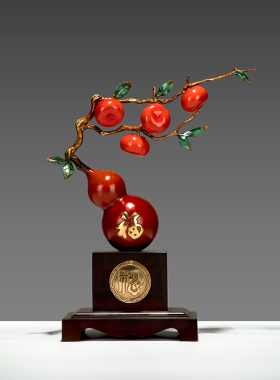 飞鸟集黄铜装饰办公室桌面摆件