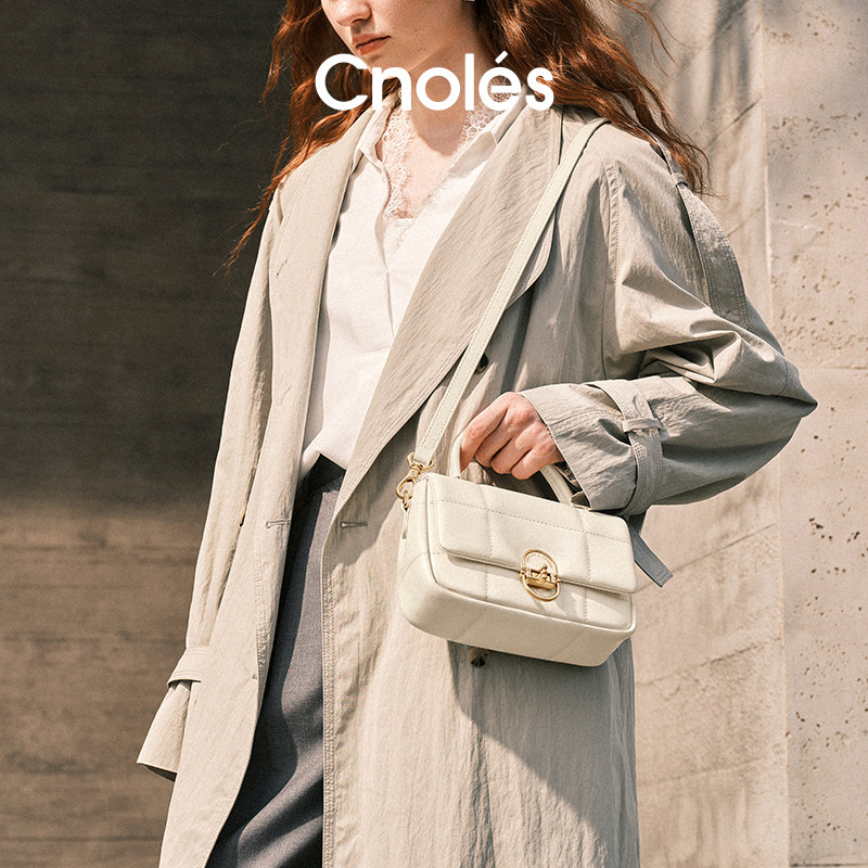 Cnoles蔻一象印菱格链条包包女2025新款单肩斜挎包女高级感手提包,淘宝优惠券,粉丝福利购,淘宝优惠卷