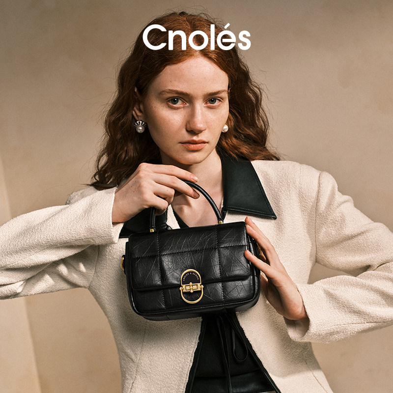 Cnoles蔻一象印菱格链条包包女2025新款单肩斜挎包女高级感手提包,淘宝优惠券,粉丝福利购,淘宝优惠卷