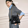 Women's three-back hobo bag soft, smooth and pleated casual