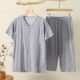 Summer men's pure cotton pajamas and pajamas, loose home clothes