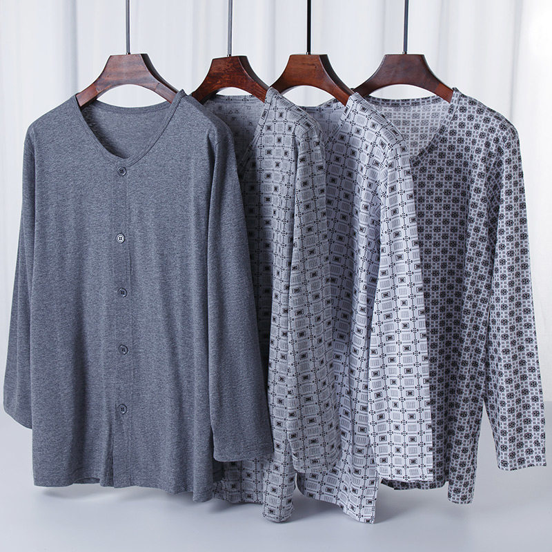 纯棉中老年人大码长袖长裤宽松睡衣 芬汀睡衣/家居服套装