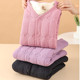 Wool cardigan thermal underwear set plus velvet thickened