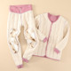 Wool cardigan thermal underwear set plus velvet thickened
