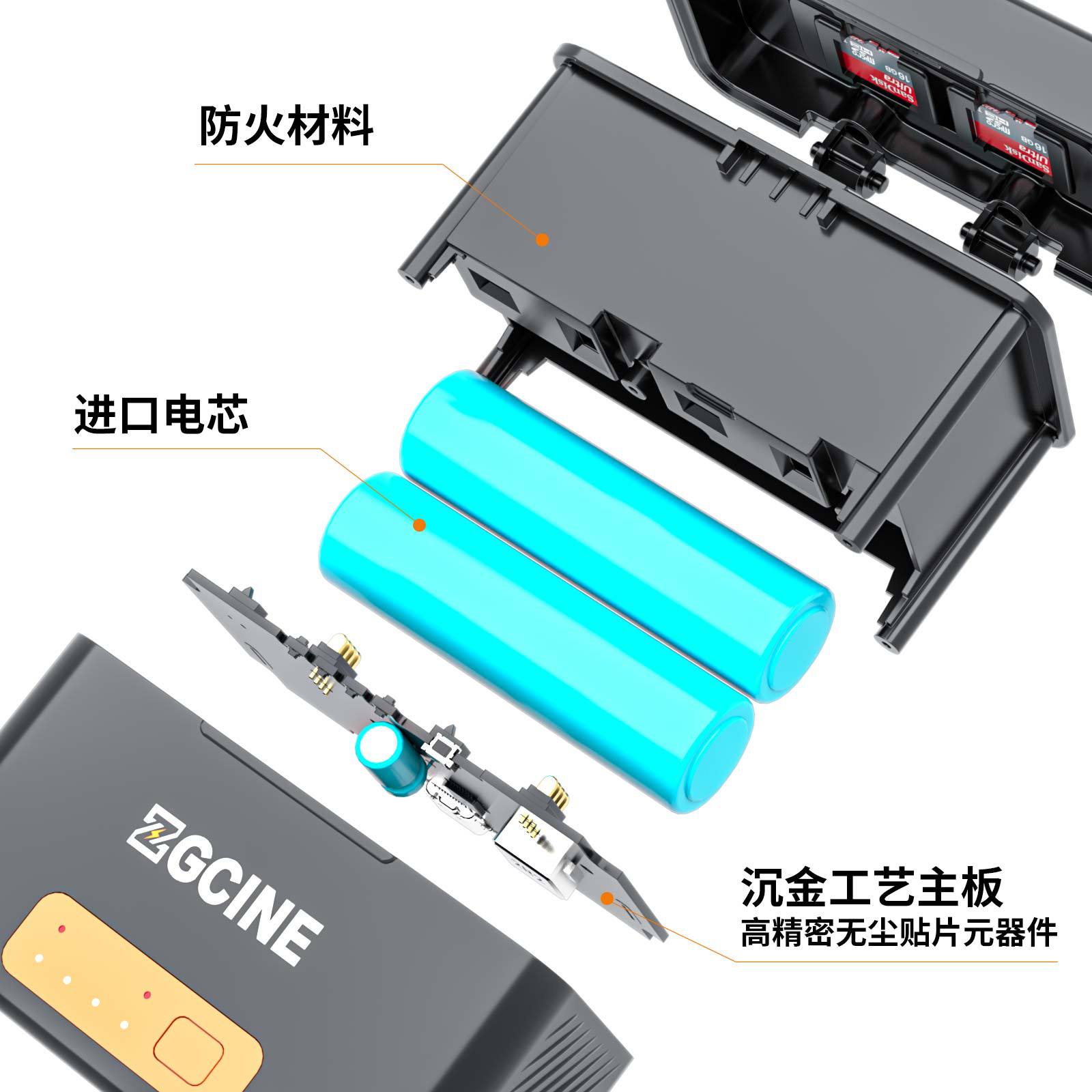 ZGCINE正光充电盒 Gopro hero10 9电池充电器Gopro 5 6 7 8外带充电盒-图2