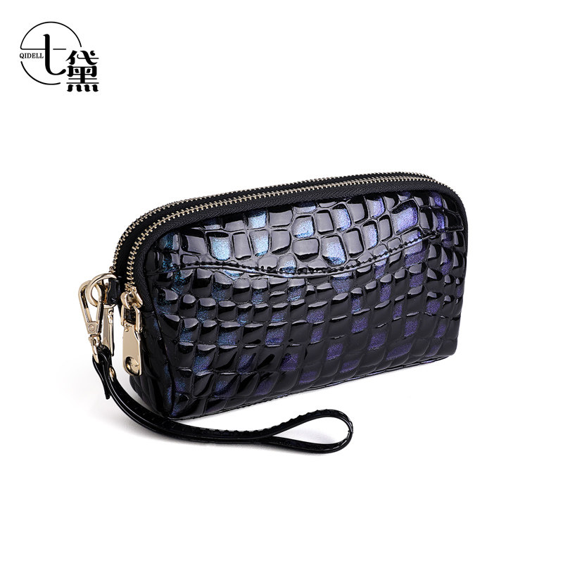 女大容量2021新款真皮双拉链斜挎包 七黛蒂兰雅手拿包