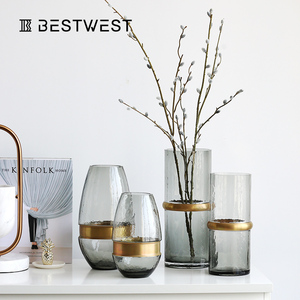 轻奢玻璃花瓶透明摆件