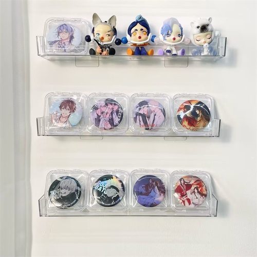 谷子好物收纳展示架打孔壁挂谷子吧唧明星周边立牌手办置物架 - 图2