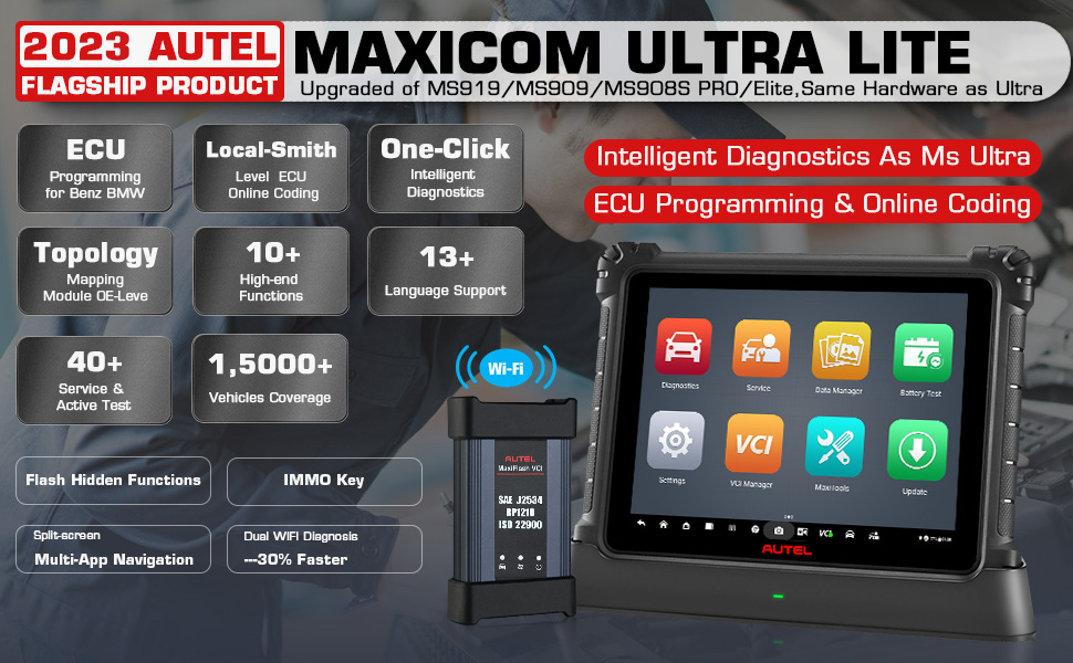 Autel MaxiCOM Ultra Lite S Diagnostic With MaxiFlash VCI - 图0