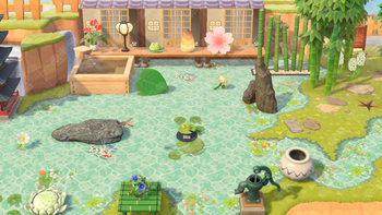 Sanrio Scenic Pond Animal Crossing Island Planning and Construction Animal Crossing Sanrio Furniture NS Animal Crossing